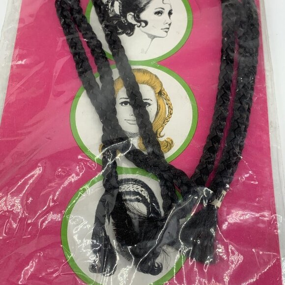 Solo Brand Braided Hair Tie Dark Brown P53 #3970 1969 New Old Stock - Picture 3 of 5